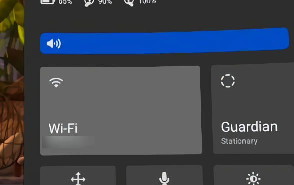 Wi-Fi in the Quest quick settings