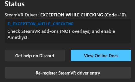 re-register steamvr driver button